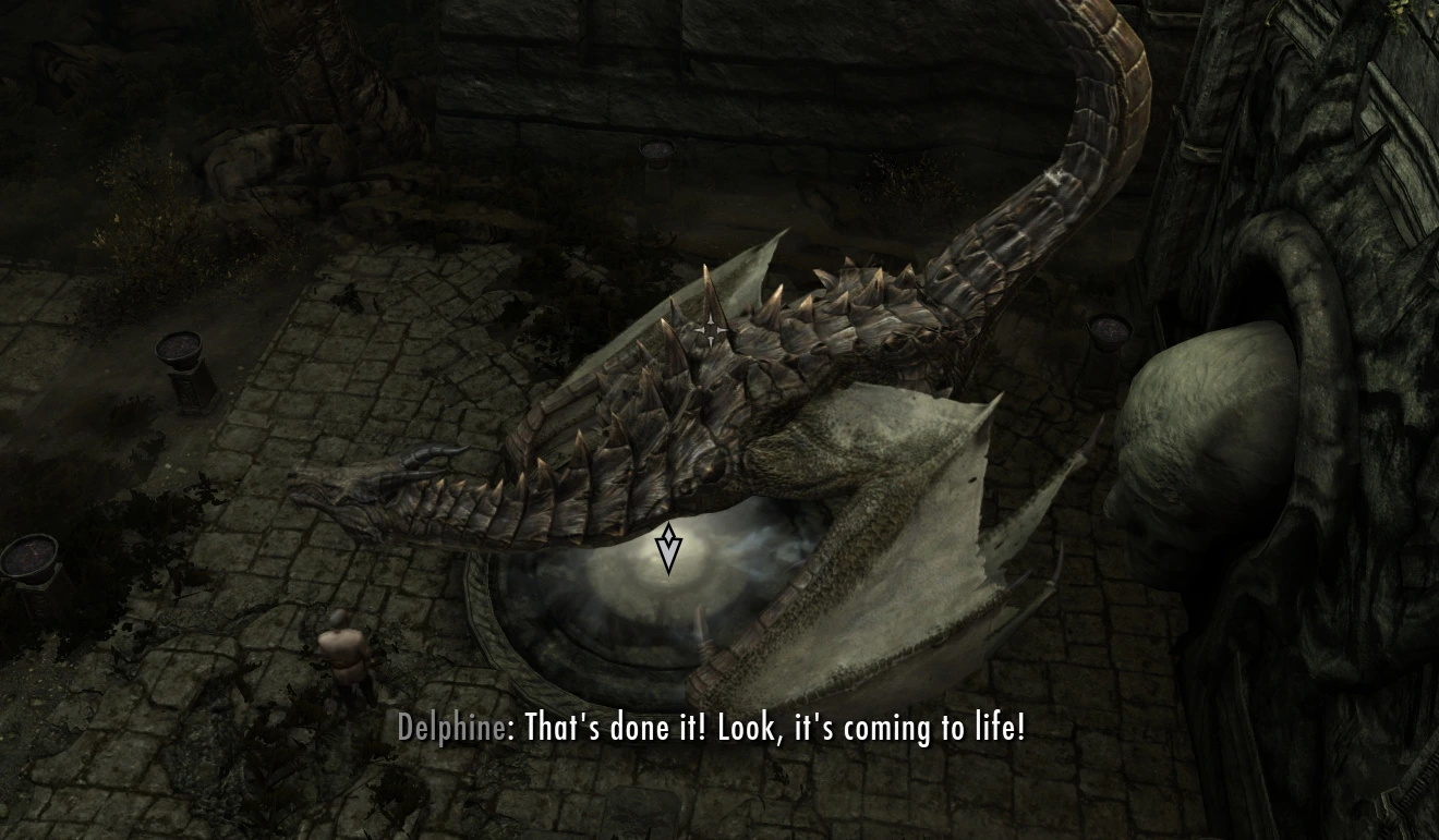 The player - a dragon - stands on a glowing circle in Karthspire Temple.  This is usually unlocked by bleeding onto the seal.