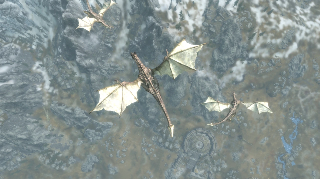 The dragons Relonikiv and Kruziikrel soar over Silent Moons Camp