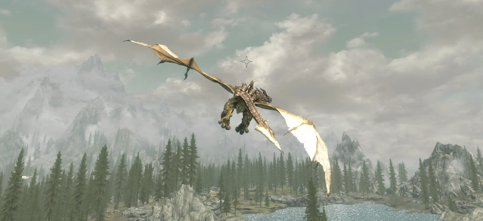 The player - a dragon - soars magnificently through the air