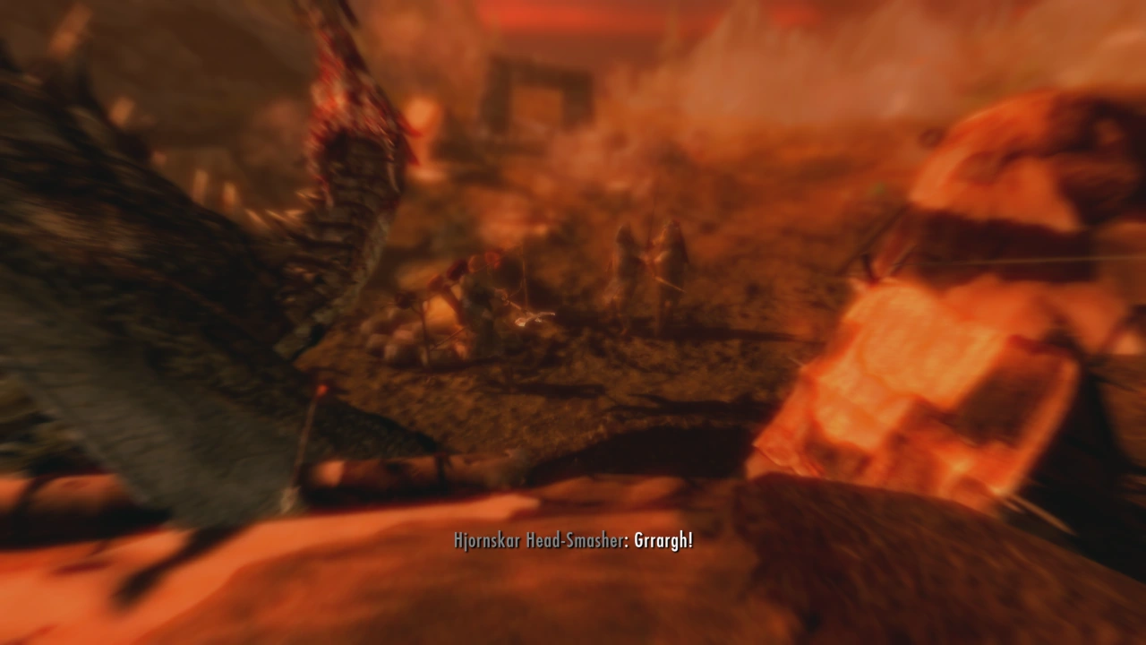 The Elder Scroll cutscene gone horrifically wrong as the stormcloaks try to kill Mr. Dragon