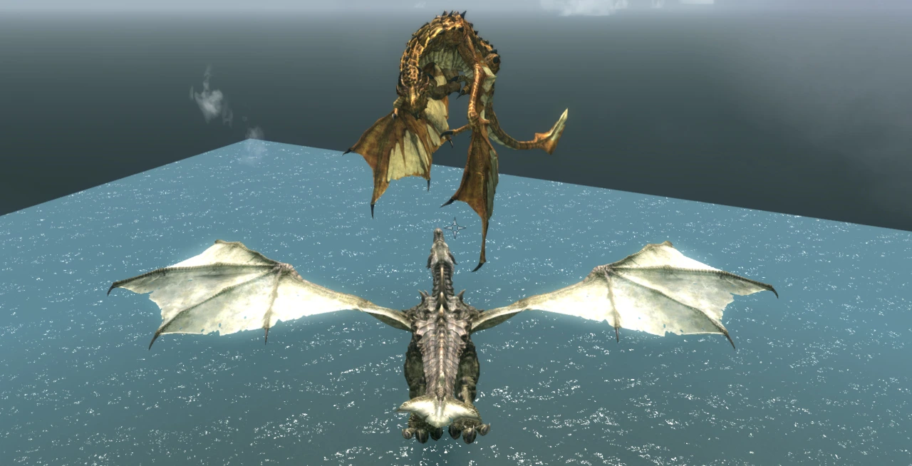 The player - a dragon - finds another dragon perched in mid-air.