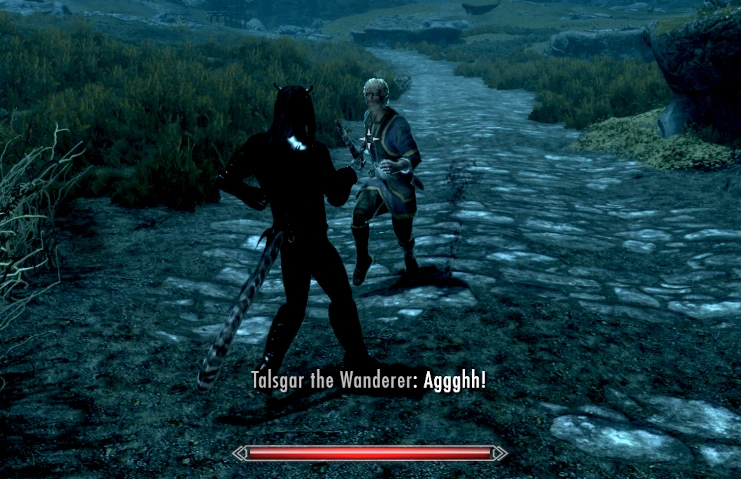 Talsgar the Wandering Bard screaming and attacking the player for no apparent reason